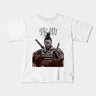 Yasuke Black Samurai in 1579 Feudal Japan No. 10 on a light (Knocked Out) background Kids T-Shirt